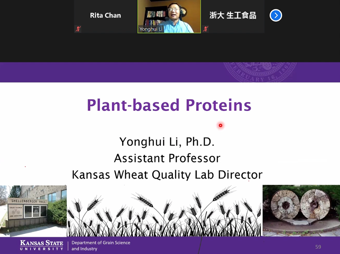 Dr. Yonghui Li Gave the Report Named Overview of Kansas State Grain Science & Ongoing Research Online